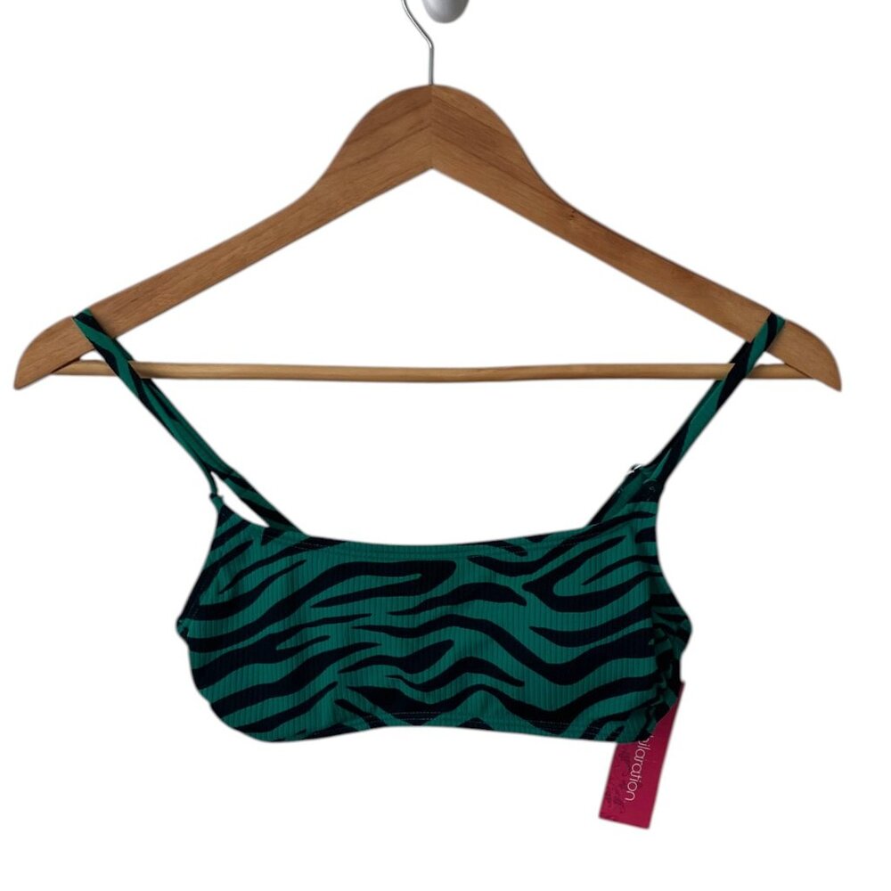 Xhilaration Green & Black Swimsuit Bikini Top, New with Tags